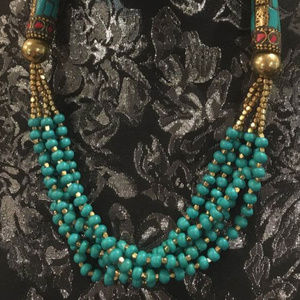 Stunning Turquoise & Gold Layered Necklace